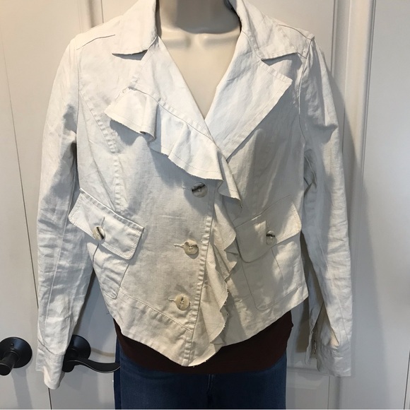 CAbi Linen Ruffle Front Jacket - Picture 5 of 7